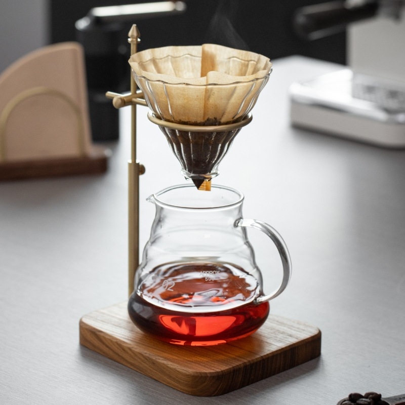 Coffee Equipment V60 - Vintage Brass & Walnut Wood Pour