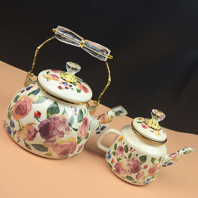 Vintage Oil Painting Rose Enam - Vintage Coffee Equipment recension och pris