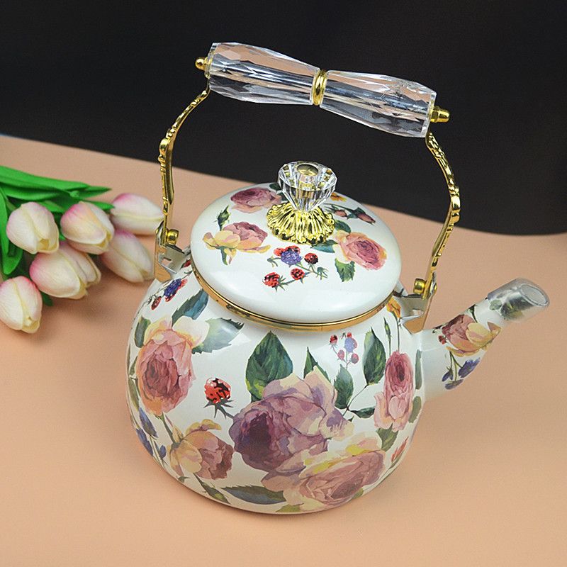 Vintage Oil Painting Rose Enam - Vintage Coffee Equipment recension och pris
