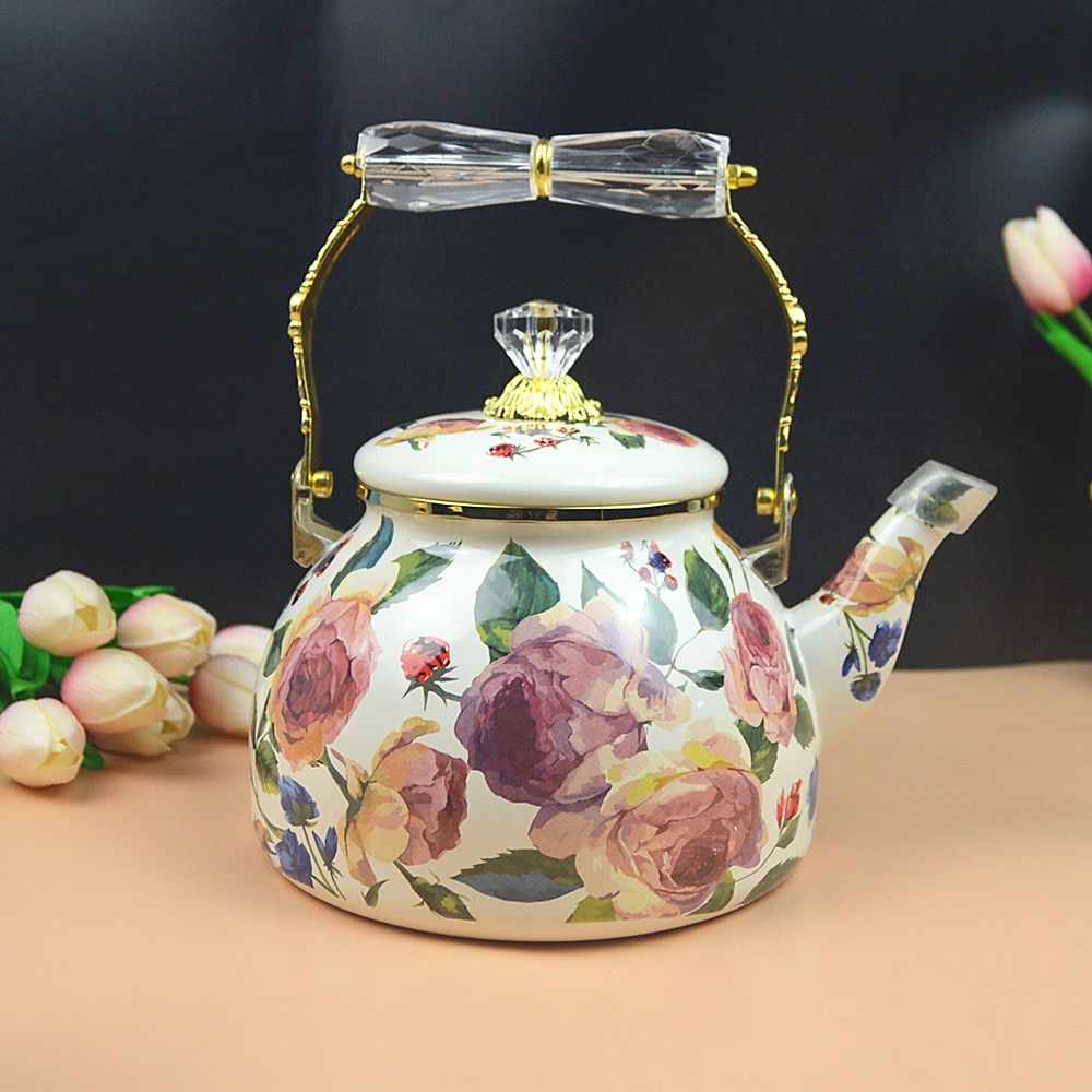 Vintage Oil Painting Rose Enam - Vintage Coffee Equipment recension och pris