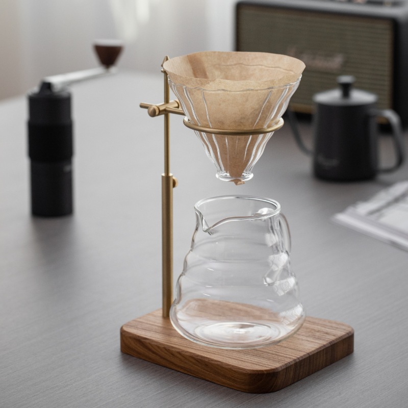 Vintage Brass & Walnut Wood Po - Coffee Equipment V60 recension och pris